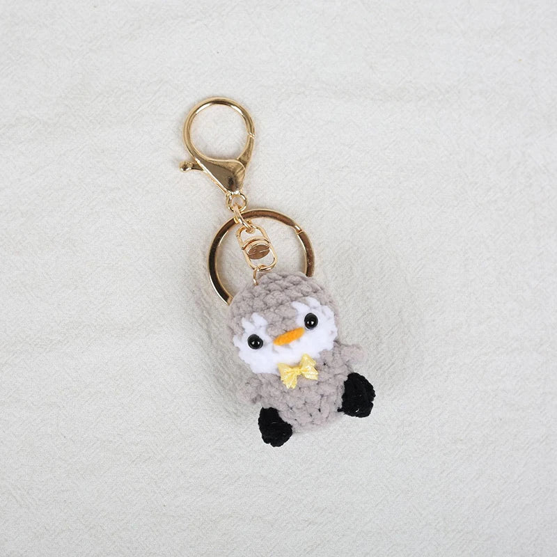 Mini Penguin Series Crochet Keychain For Car Keys Pendant Cartoon Animal Doll Keyrings Knitted Penguin Keychain Custom Accessory