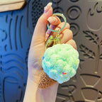 Handmaking Crochet Ice Cream Keyrings Wholesale Sweet Ice Cream Cone Series Crochet Keychain For Bag Pendant  Custom Accessories