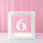 Transparent Letter Balloon Box Baby Shower Decorations Happy Birthday Wedding Decor 1st Birthday Party Supplies Balloon Box