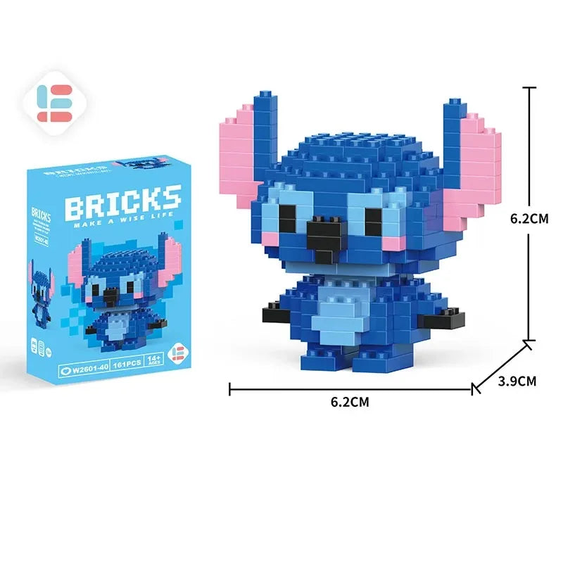 Cartoon Character Building Blocks Set - LiLo Stitch Winnie the Pooh Alien Tigger Toy Creative Gift Model Kit