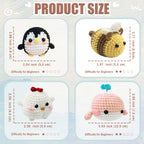 Animal sery Crochet Kit for Beginners Crochet Starter SET ,DIY Crochet Kit For Beginners,Crocheting Knitting Kit Step-by-Step