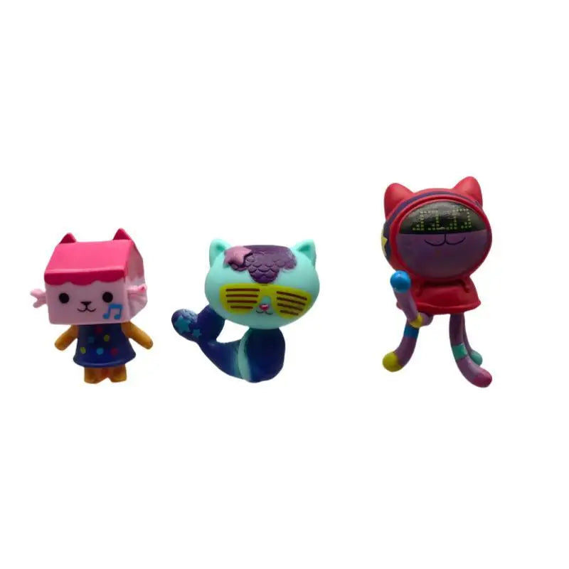 13pcs/set Gabby Dollhouse Mercat Cartoon for Capsule Doll Machine Smiling Car Hug Gaby Dolls action Figure Toy Kids Xmas Gifts