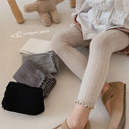 Spring Warm Girls Pants Solid Color Cotton Baby Leggings Lace Flower Skinny Pants Girl Leggings Children Trousers