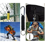 Outdoor Umbrella Rope Keychain Self Defense Lanyard Survive Knot Steel Ball Buckle Tactical Security Tool Carabiner
