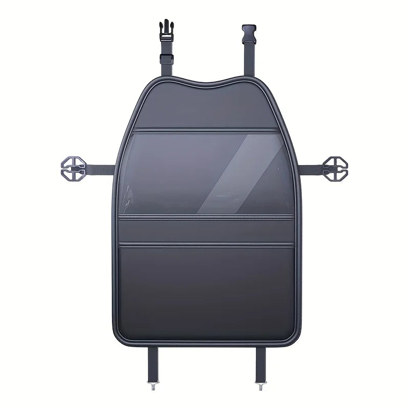 New Car Seat Protection Cover Car Seat Kick Proof Pad with Pockets PU Auto Seat Back Storage Bag Multi-functional Tablet Holder