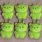 1/2/4/6/12pcs Mini Alien Cat Plush Doll Green Space Cat Pendant Portable Keychains Bag Decoration Trendy Toys Surprise Gifts