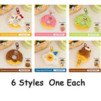 1/6 Pcs Cartoon dessert doll pendant girl's heart versatile keychain backpack decoration doll pendant