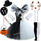 The Clown Costume Terrifier Art Girl Black White Fancy Tutu Dress Horror Joker Dress for Girls Halloween Carnival Party Costumes