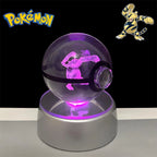 Pokemon 3D Crystal POKE BALL Figure Toys Snivy Dragonair Blastoise Venusaur Milotic Raichu Night Light LED Lamp Base Model Dolls