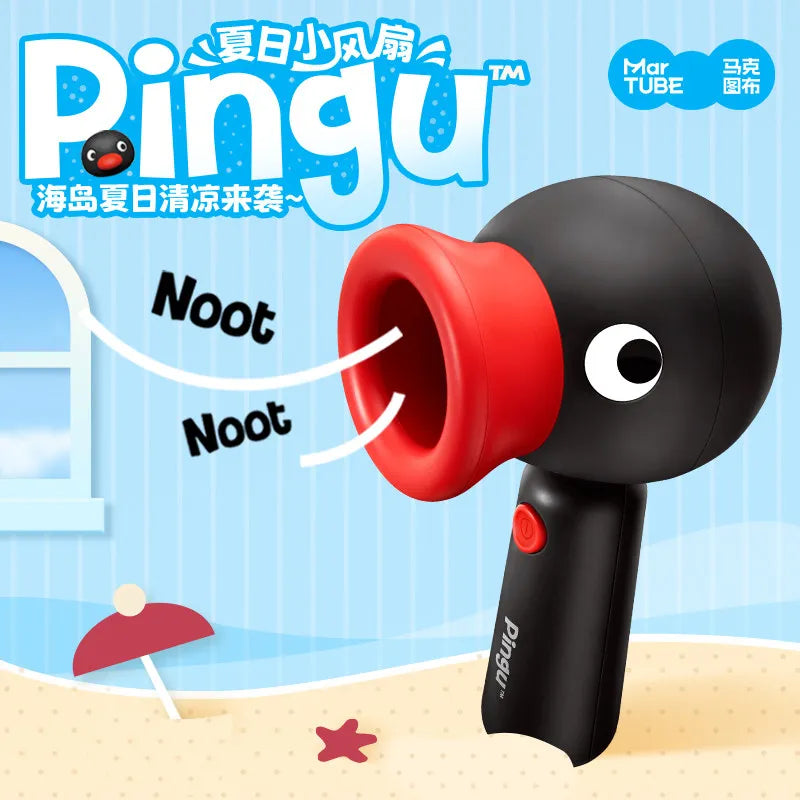 New Pingu Handheld Fan Chargeable 2000mah Rotatable Summer Fan Toys Desk Office Students Anime Peripheral Gifts Travel Summer S
