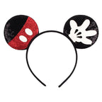 2026 Festival Party Cosplay Mouse Ears Headband 3.3" Ears Glitter Hairband For Boys Girls DIY Cartoon Hair Accessories