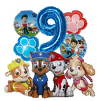 9pcs Cartoon Paw Patrol Dog Chase Balloon Birthday Decoration Number Aluminum Balloons Set Kids Party Supplies Gift Favor Decor
