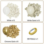 40Pcs White Sand Latex Balloons 10Inch Boho Sand White Metal Chrome Gold Balloons for Birthday Wedding Baby Shower Party Decor