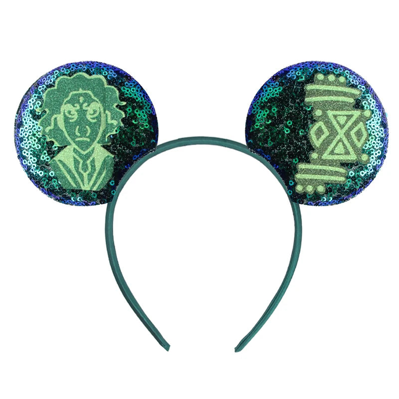 2026 Festival Party Cosplay Mouse Ears Headband 3.3" Ears Glitter Hairband For Boys Girls DIY Cartoon Hair Accessories
