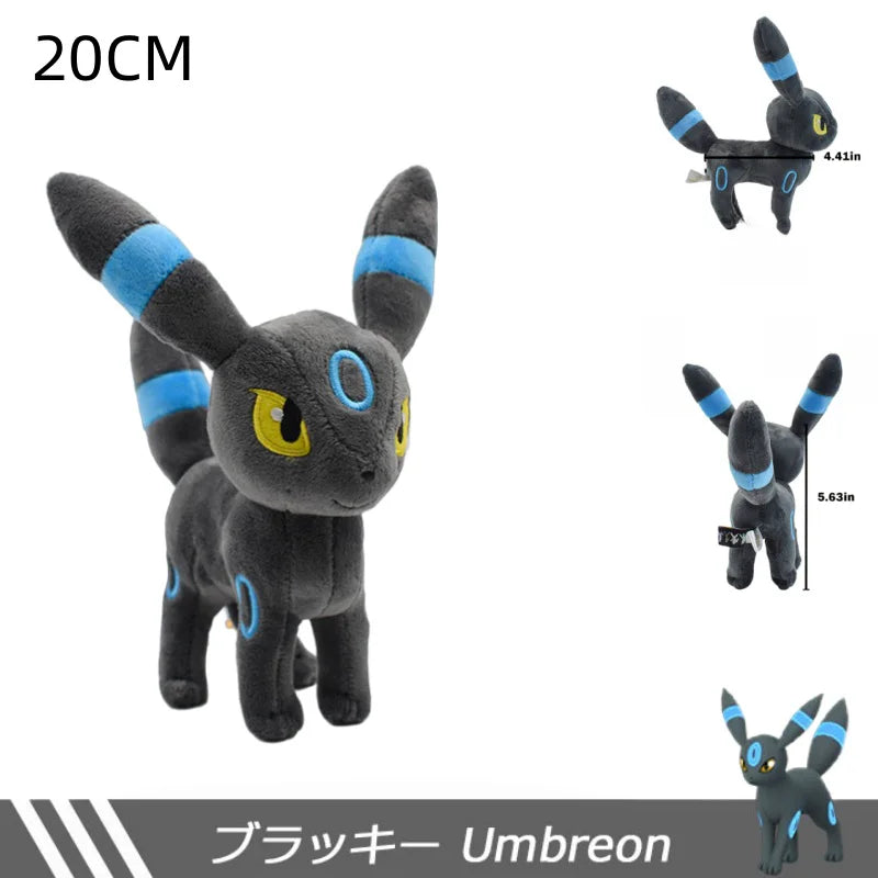 Black Pokemon Stuffed Toys Pikachu Umbreon Psyduck Snorlax Mew Rayquaza Charizard Greninja Darkrai Rillaboom Plush Soft Toy