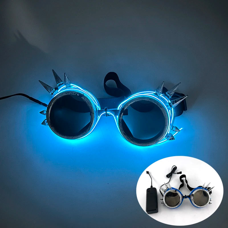 1 pcs Punk Glasses Men Women Costumes Sunglasses Luminous Led Sunglasses Boys Girls Eyewear Halloween Christmas Decor Sunglasses