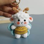 Funny Sheep Doll Crochet Keychains Custom Crochet Cartoon Animal Doll Series Keyring Knitting Bee Doll Cute Keychain Wholesale