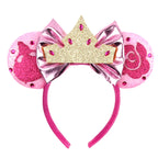 Mouse Ears Headband Cartoon Sequin Bows Headband Birthday Party Christmas Halloween Princess Cosplay Costume For Women Adult