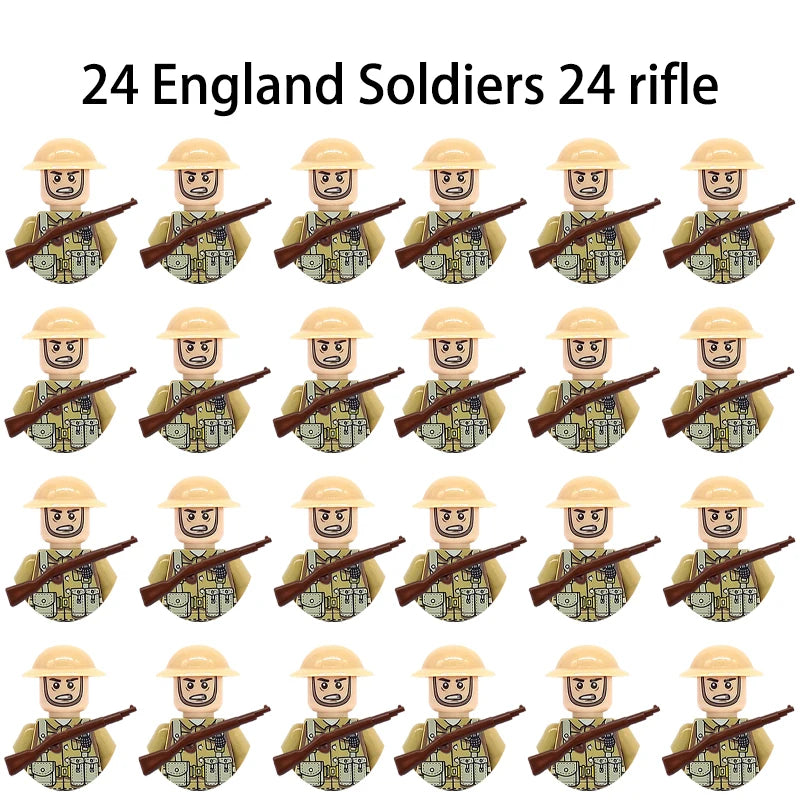 40/set World War II military building blocks National army soldier Character weapon assembly building block Children's toy gifts