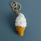 Handmaking Crochet Ice Cream Keyrings Wholesale Sweet Ice Cream Cone Series Crochet Keychain For Bag Pendant  Custom Accessories