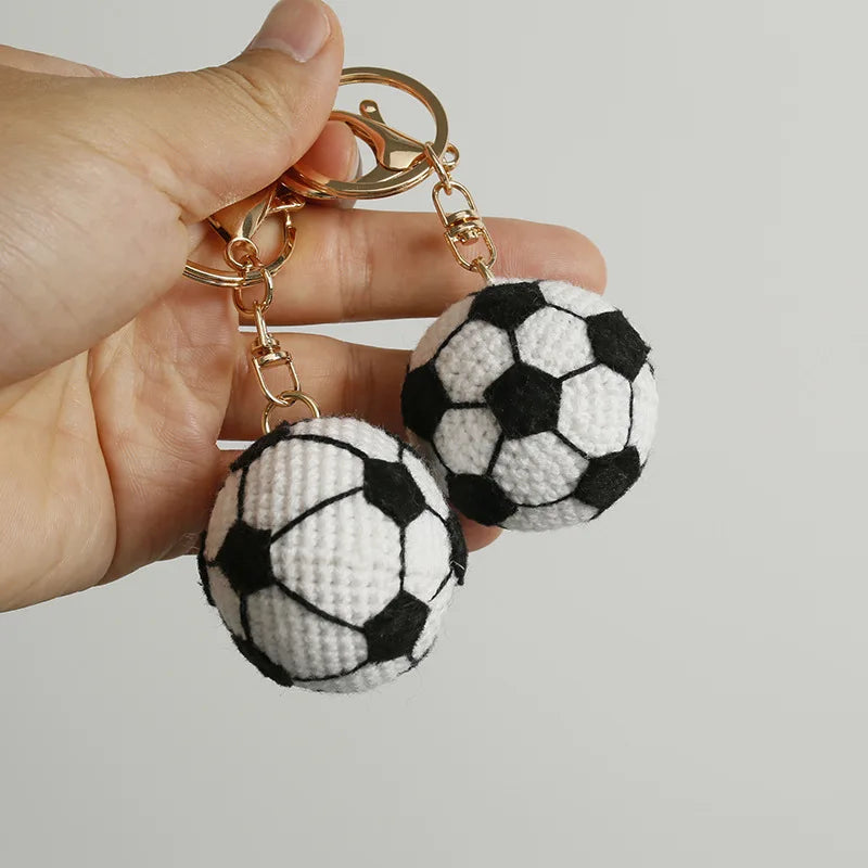 Creative Crochet Soccer Keyrings Wholesale Knitting Basketball Keychain Cute Sport Ball Series Crochet Keychain Custom Accessory