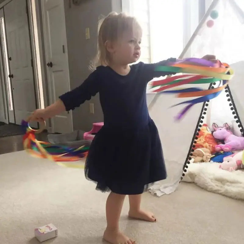 Montessori Style Sensory Toy BPA-free Non-toxic Baby Ribbon Ring Newborns Upwards Develop Colour Recognition Sensory Toy
