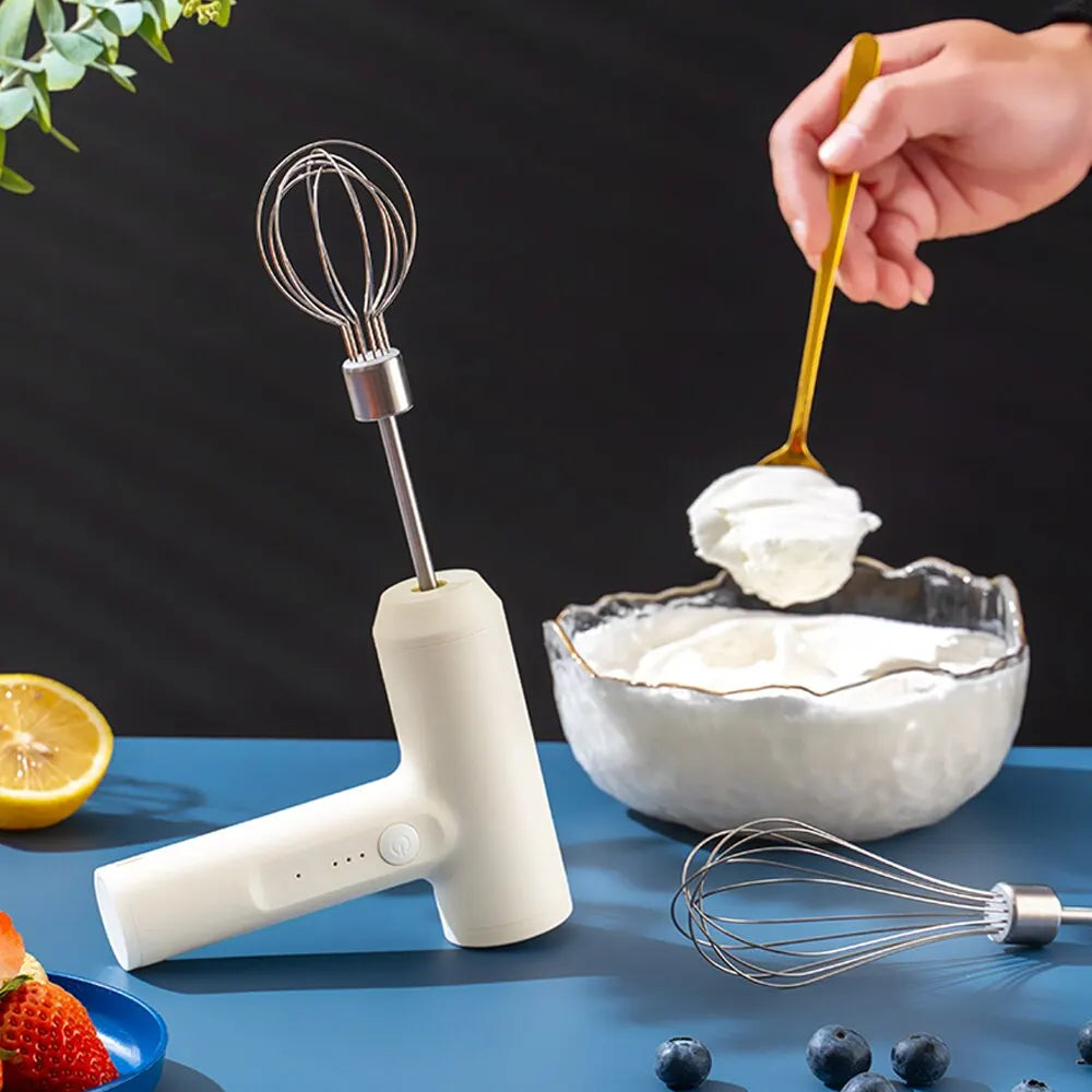 1 Wireless Electric Food Mixer, Portable 3-Speed Hand Mixer, Baking Dough and Cake Cream Mixer, Kitchen Tool