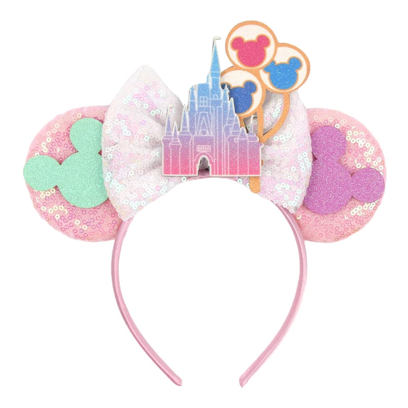 Nieuwste Mickey Mouse Oren Hoofdband Kid Adult Festival Party Pailletten Strik Haarband Vrouwen Baby Girl Party Haar Accessories