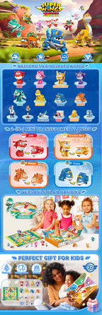 Super Wings Toys, Transformable Toys 2 Inch, Airplane Toy for Kids 3-5 Years Old, 15 Packs Transforming Jet Playset, Real Mobile