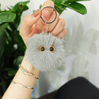 Blush Cat Ball Original Design Cartoon Handmade Plush Pendant Cat Keychain Girly Gift for Girls