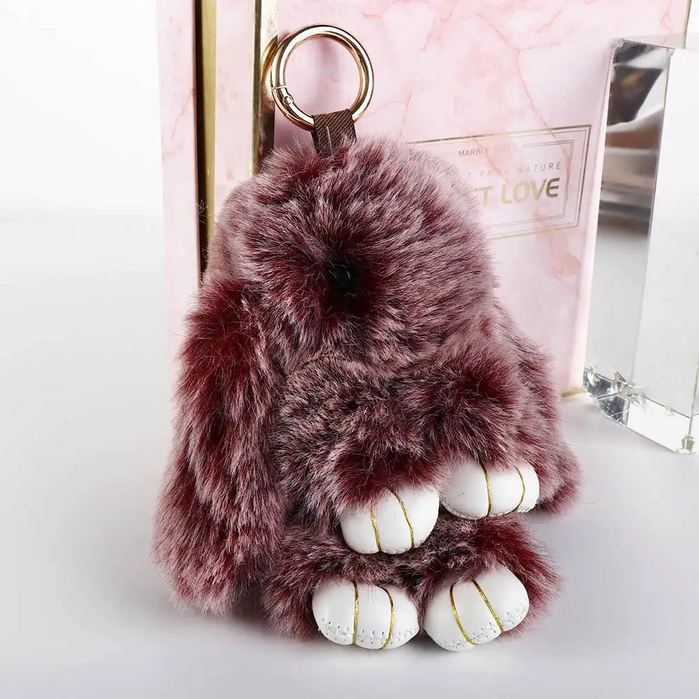 Pendant Plush Toy Bags Pendant Jewelry Ornament Fluffy Toy Doll Plush Bunny Keyring Plush Bunny Keychain Rabbit Fur Keychain