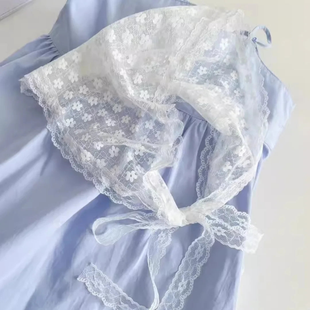 Lace Flower Elegant Temperament Lace Female Flower White Sweet Triangle Scarf Thin Breathable Ribbon Artistic Style Travel Photo