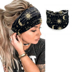 Bohemia Print Wide Headbands New Vintage Elastic Knot Turban Headwrap for Women Girls Soft Print Yoga Bandana Hair Accessories