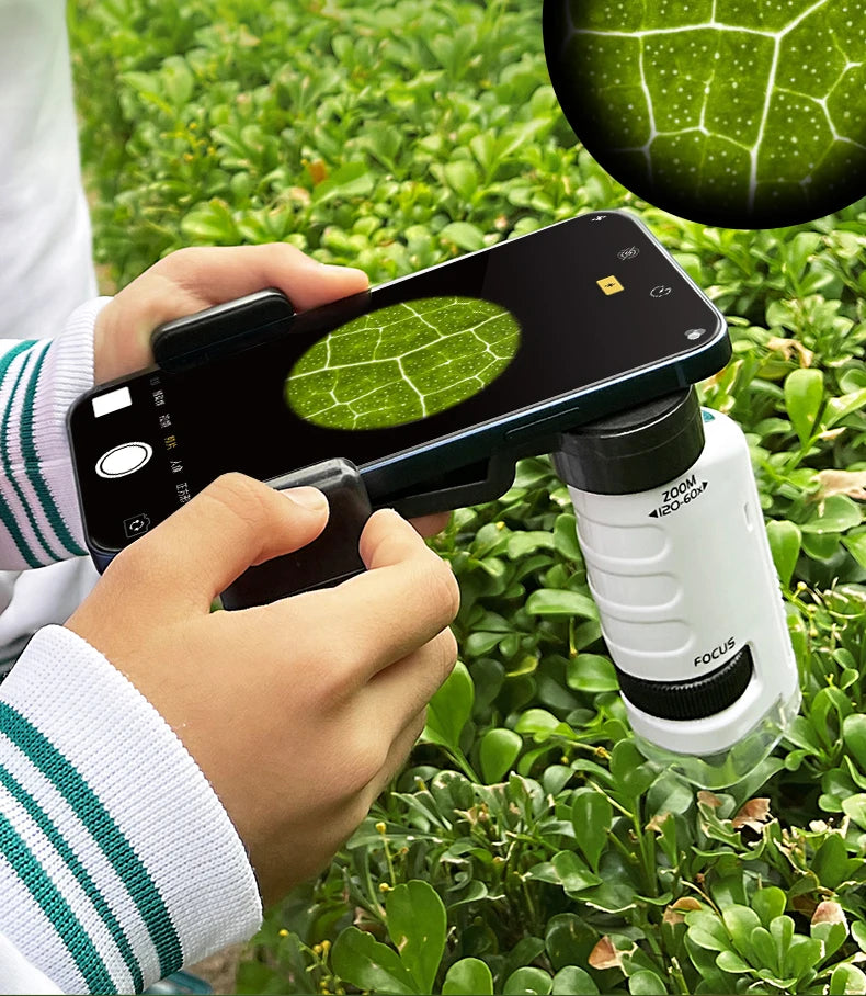 Pocket Microscope Science Toy Kit for Kids with LED Light STEM