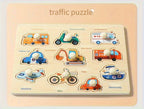 Montessori early education geometry beginner puzzle board, hand-held fixed board puzzle development, puzzle block shape matching