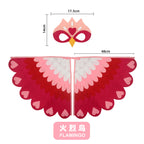 Bird Cosplay Costume Stage Performance Owl Peacock Wings Bird Felt Cape with Mask for Girls Boys Halloween Party Cloak