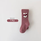 Autumn Winter Girls Pantyhose Solid Color Kids Ballet Dance Tights For Kids Stocking Velvet Heart Grils Leggings