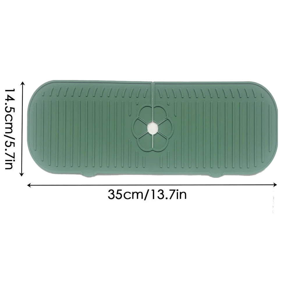 Kitchen Faucet Splash Pad Silicone Sink Faucet Splash Guard Mat Sponge Drain Pad Countertop Protector for Kitchen Bath Gadgets