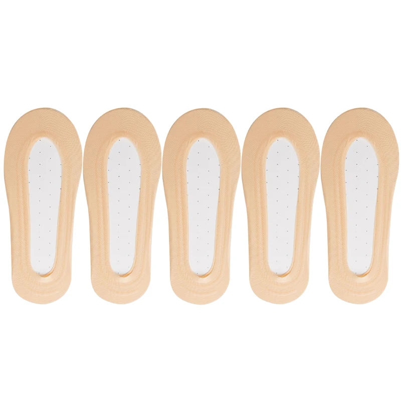 5 Pairs/Lot Socks Women's Ankle Short  No-Show Set Foot Cotton Female Invisible White Low Cut Summer Non-Slip Boat Sock