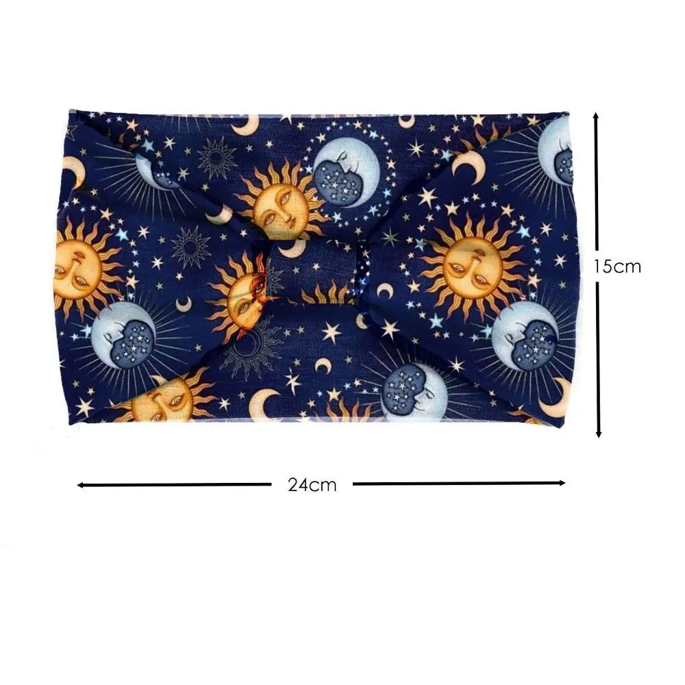 Bohemia Print Wide Headbands New Vintage Elastic Knot Turban Headwrap for Women Girls Soft Print Yoga Bandana Hair Accessories