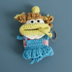 Funny Crochet Keychains Knitting Cute Sausage Mouth Doll Key Holder Knitted Storage Bag Keyrings For Car Keys Wholesale Custom