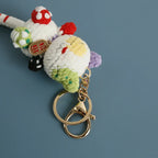 Handmaking Crochet Kitten Keyrings Cute Smiling Cat Doll Crochet Keychain Cartoon Kitten Series Knitting Doll Keychain Custom
