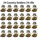40/set World War II military building blocks National army soldier Character weapon assembly building block Children's toy gifts