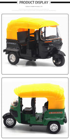 Indian tricycle alloy toy boy simulation alloy car model children's regenerative toy car car car ornament