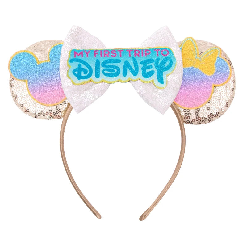 2026 Trip Mouse Ears Headband for Girls Women Sequin Castle 5"Bow Hairband Festival Party Cosplay DIY Hair Accessories