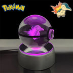 Pokemon 3D Crystal POKE BALL Figure Toys Snivy Dragonair Blastoise Venusaur Milotic Raichu Night Light LED Lamp Base Model Dolls