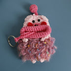 Cute Fruit Series Sausage Mouth Doll Crochet Keychains Custom Knitting Bag For Car Keys Holder Funny Doll Bag For Keys Storage