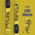 Mario Bros Digital Watch for Kids Waterproof Sport Wristband Luigi Princess Peach Yoshi Bowser Action Figures Children