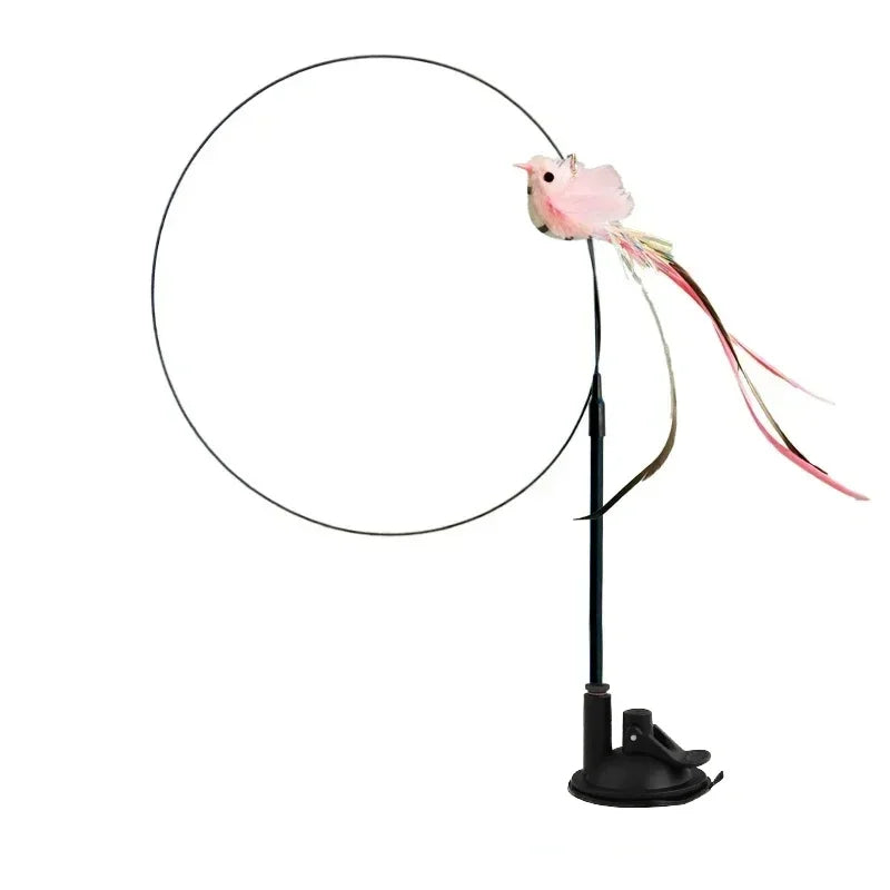 Simulation Bird Cat Toys Funny Interactive Peacock with Bell Cat Stick Toy for Kitten Playing Teaser Wand Toys Pet Cats Supplies