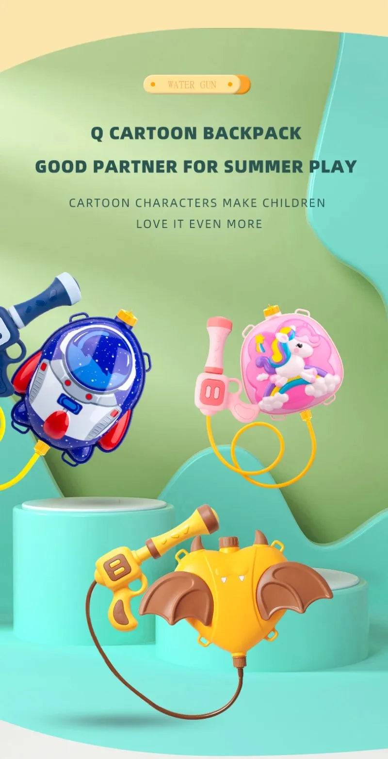 Children Backpack water gun Toys Summer Outdoor Beach Pool Garden Fight Games Kids Water fight Watergun outing toy Gifts